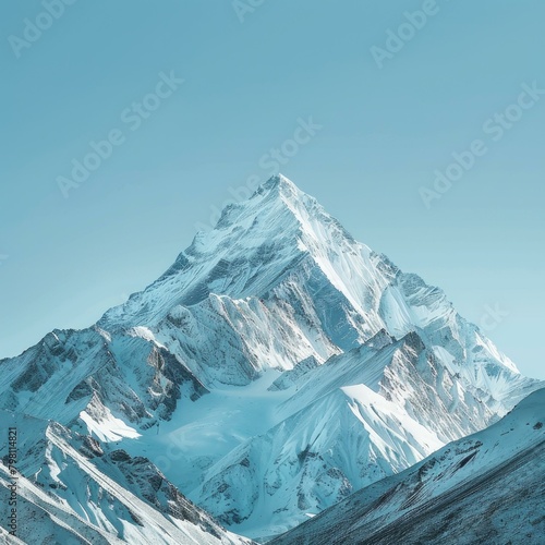 b'The majestic snow capped mountain peak of a mountain range towering above the clouds'