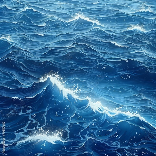 b'Deep blue ocean waves'