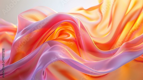 b'Pink and orange abstract waves background'
