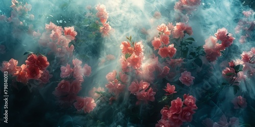 b'ethereal flowers in the mist'