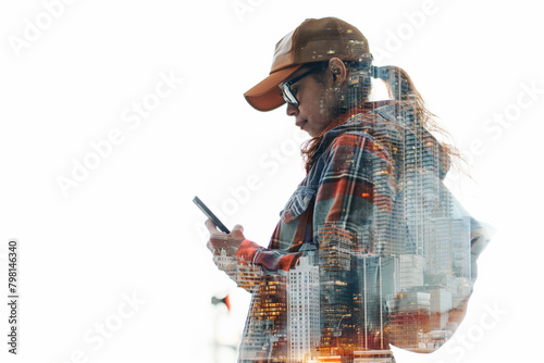 Young girl going to work in the city