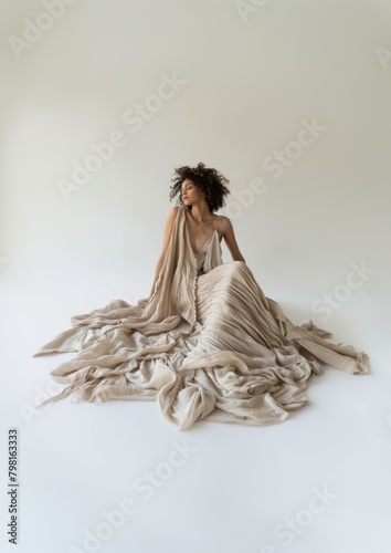 A raw cotton maxi dress photo photography clothing.