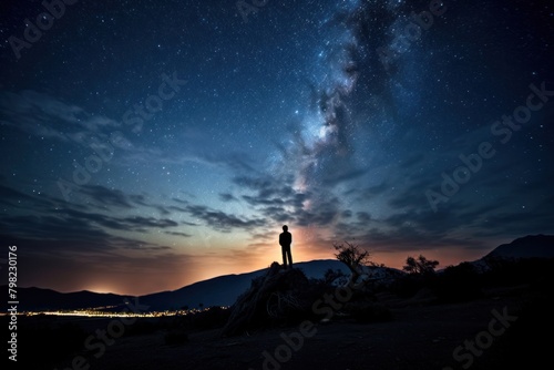Milky way silhouette photography landscape astronomy outdoors.