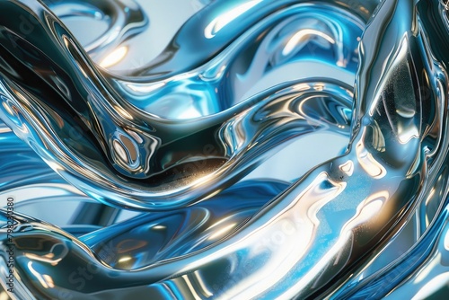 Liquid chrome tendrils undulate in an otherworldly ocean of refracted light and shadow