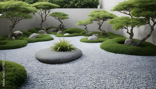 Peaceful Zen Inspired Garden With Neatly Arranged Upscaled 2