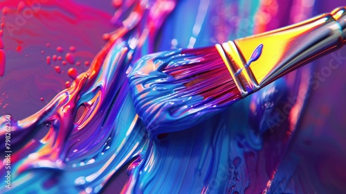 A close-up of a paintbrush dipped in a rainbow of colors, capturing the essence of artistic expression and the power of imagination on National Creativity Day.
