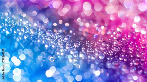 Radiant water droplets on colorful gradient surface