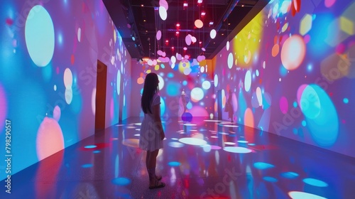 A playful and interactive art installation, featuring bright colors and tactile elements, inviting viewers to engage with their own creativity on National Creativity Day.