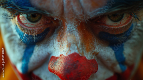 A colorful surrealistic depiction of a clown