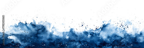 Deep navy blue watercolor splatter on transparent background.