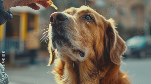 An image of a dog receiving a rabies booster shot, symbolizing the importance of regular vaccinations for pets, in honor of World Rabies Day.