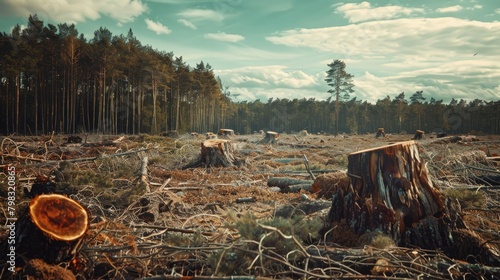 deforestation destroying the environment. save the planet