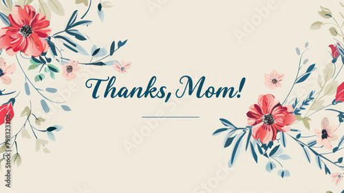 vibrant mother's day floral banner with heartfelt thanks message