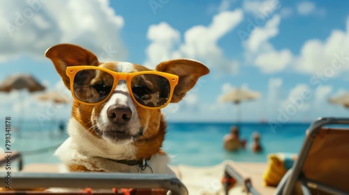 Dog enjoys a summer vacation