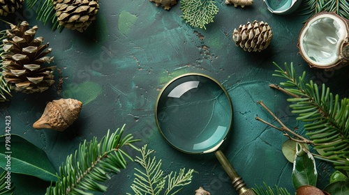 curiosity of young learners with a magnifying glass and nature specimens, encouraging exploration of the natural world. 