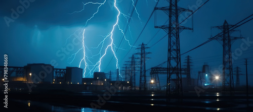 power plants, electricity, lightning 66