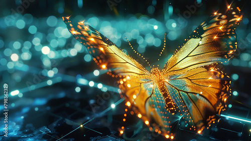 Deep within the algorithms of a virtual reality simulation, a holographic butterfly emerges, its presence a testament to the beauty that can be found within the digital realm.