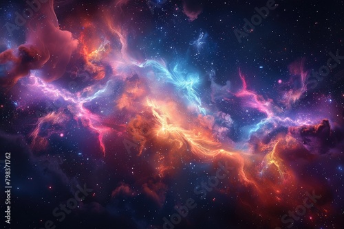Cosmic Nebula Clouds in Deep Space.