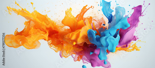 colorful watercolor ink splashes, paint 320