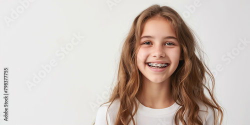 portrait of a girl with braces
