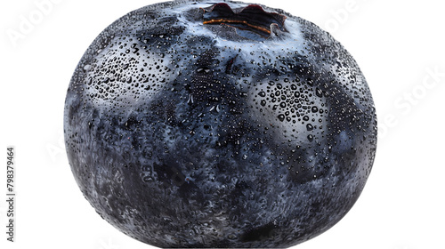  A high-definition photo of a plump blueberry, emphasizing its natural sheen and delicate texture, transparent background, PNG Cutout