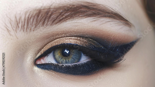  Intricately blended eyeshadow in a gradient of shades, creating a mesmerizing and elegant eye makeup look