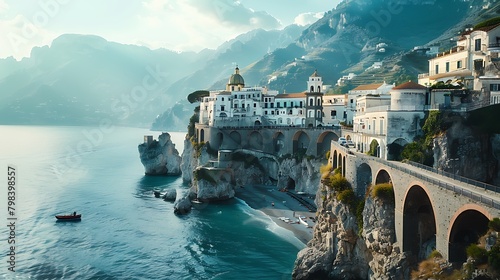 Beautiful landscape of the Amalfi Coast Italy