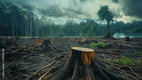 cutting down trees destroys forests The world is in a state of global warming.