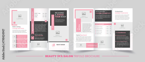 Beauty Spa Women Salon Trifold Brochure | Spa Treatment | Print Ready Editable Template