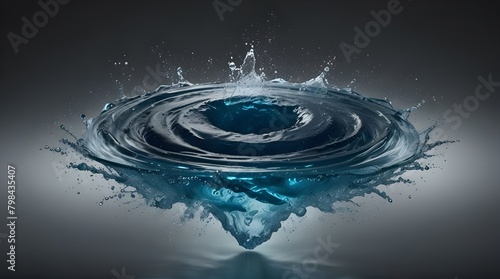 water spinning into a storm shape water vortex isolated .Generative AI