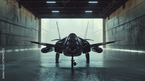 Private Stealth Jet Ready for Takeoff in Hangar