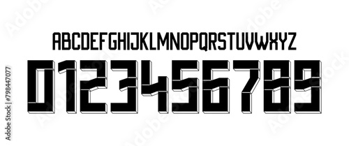 font vector team 2024 kit sport style font, germany font. sports style letters and numbers for soccer team