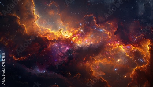 Stellar Nursery,Visualize the birthplace of stars within vast clouds of gas and dust in interstellar space