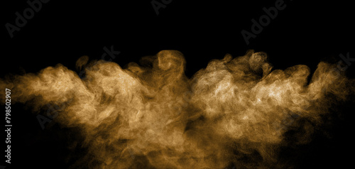 texture wind smoke powder in the desert, glitter gold dust sand isolated black background, storm particles of dirt flying, fine sand cloud abstract, effect blow brown dust wave