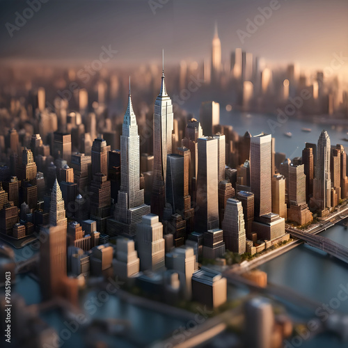 3d rendering of new york city isometric miniature