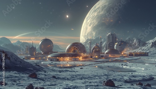 Space Colonization, Visualize the future of humanity establishing colonies on distant worlds