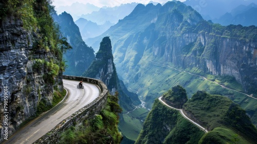 A narrow mountain road carved into sheer cliffs, offering adrenaline-inducing views and hairpin turns for adventurous drivers.
