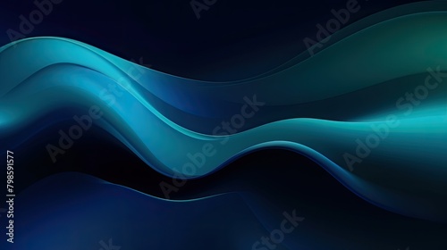 Fluid motion waves in a cosmic palette of midnight blue and cosmic teal