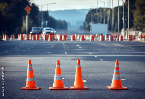 closed road cones barrier abstract activity ahead barricade boundary building cartoon colours cone construction danger equipment forbidden graphic hazard improvement cyberspace nobody