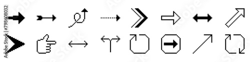 pixel art arrow, turn, swerve, symbol, up down arrow in pixel arrow in circle