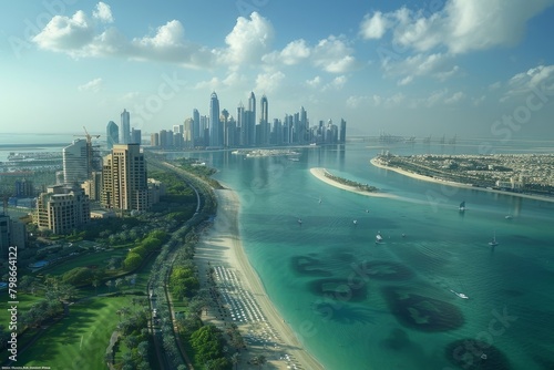 View of Abu Dhabi city, United Arab Emirates, Generative AI