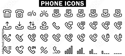 Thin lines web icons set - Contact us