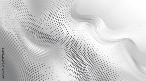 White gray gradient halftone pattern background illustration.
