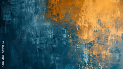 Ochre and slate blue, abstract background, styled for rustic contrast and a grounded ambiance