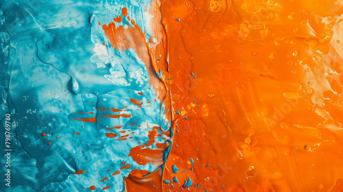 Tangerine orange and cerulean blue, abstract background, styled for high contrast and a refreshing ambiance 