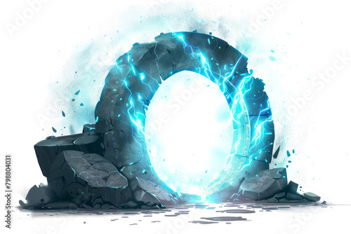 mystical portal to other realms with portal-themed magical energy spell effects