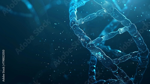  a striking and visually captivating science template, wallpaper or banner featuring the iconic imagery of DNA molecules. In this illustration, the intricate double helix structure of DNA takes center
