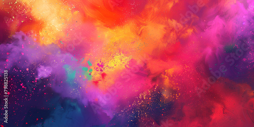 Holi Festival Inspired Watercolor Background 