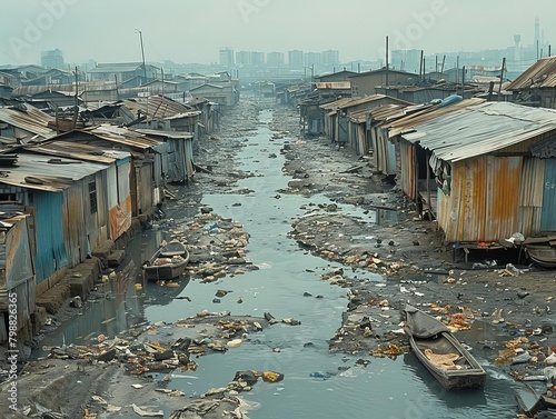 A polluted river in a developing country