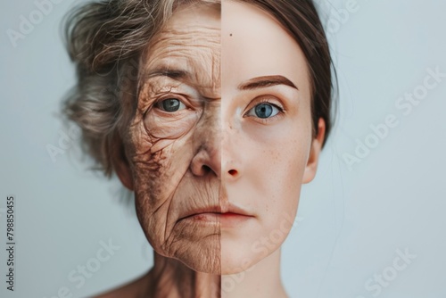 Aging process management for age division involves skincare and diabetes solutions; adaptation and anti wrinkle strategies reflect in woman's health and generational shifts.